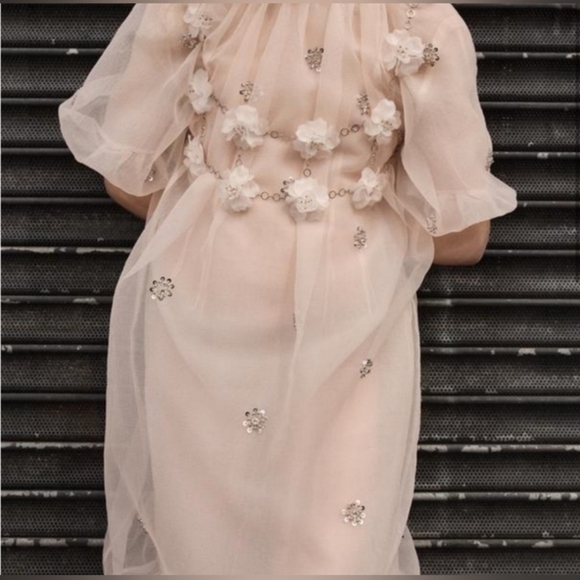 Zara Beaded Floral Metal Top - Picture 5 of 5